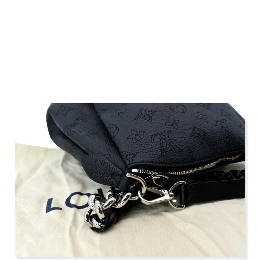 LOUIS VUITTON Babylone Monogram Mahina Leather Chain Shoulder Bag Black - Picture 5 of 12